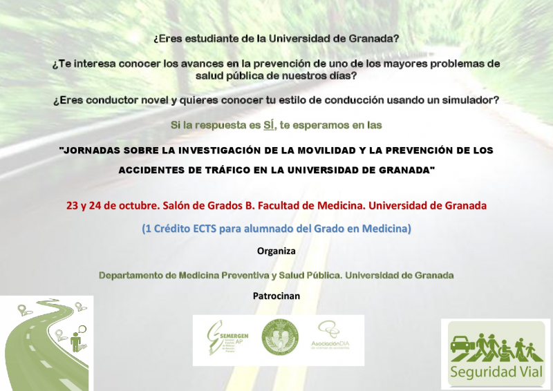 Cartel Jornadas investigación de la movilidad y prevención de los accidentes de tráfico Cartel Jornadas tráfico